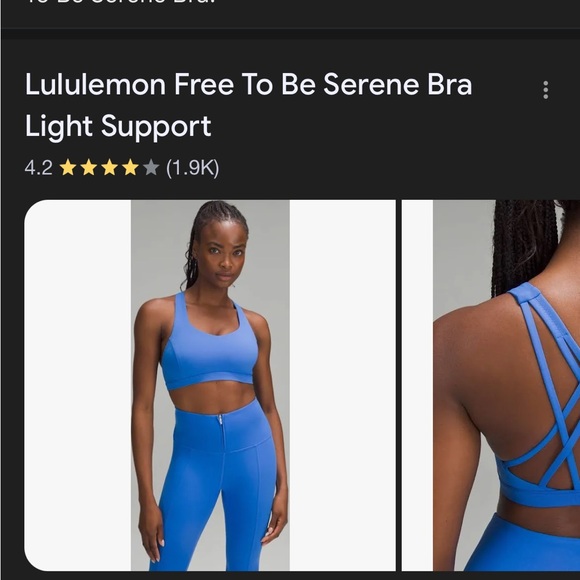 Lululemon free to be serene sports bra light tan size 4 - Picture 5 of 7